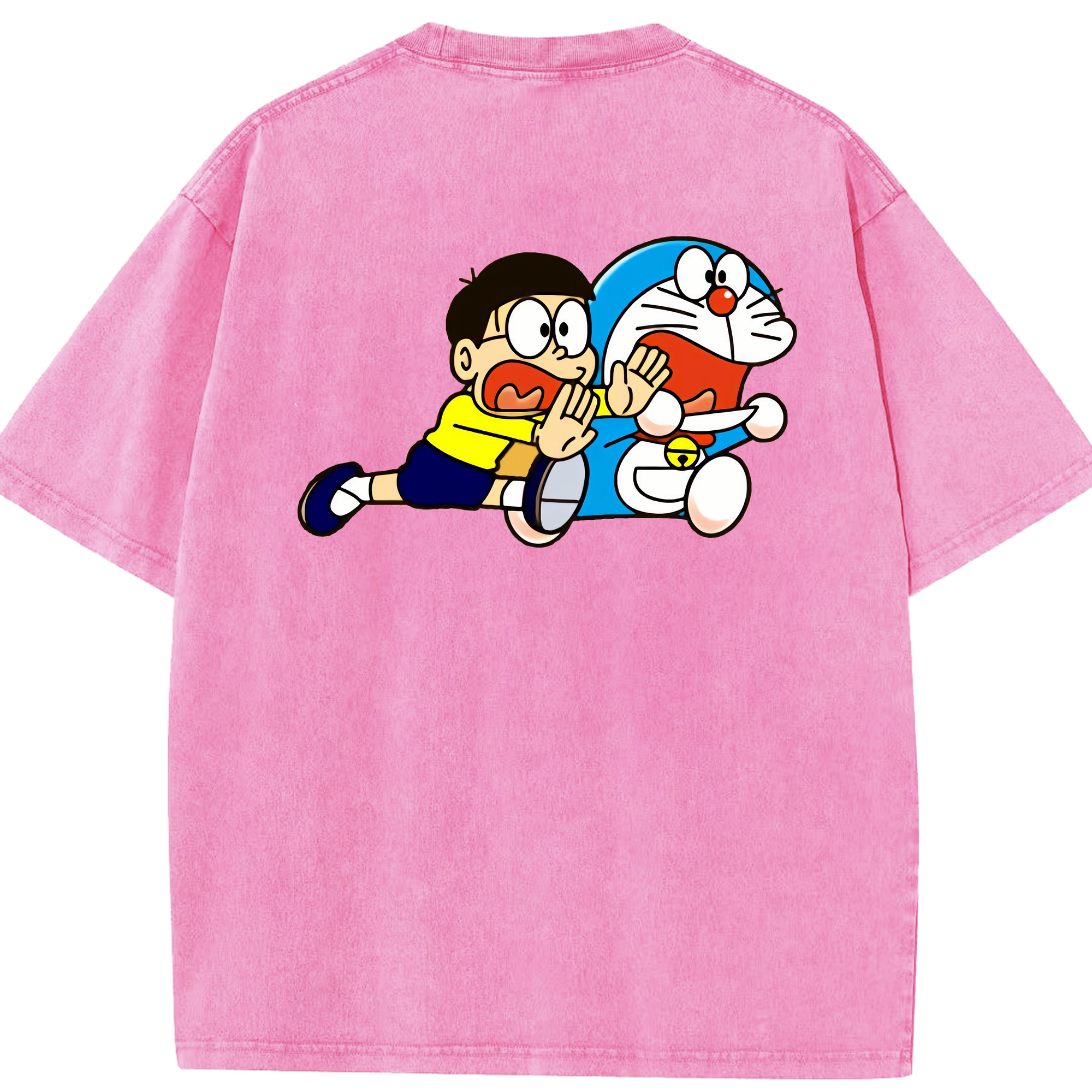 （画像用） ドラえもん Doraemon 綿100% ヴィンテージ風 半袖Tシャツ（背面プリント）